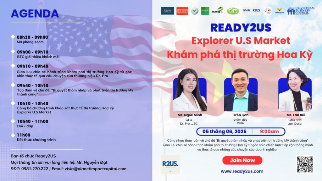 Ready2US Webinar | Bí quyết thâm nhập và phát triển thị trường Mỹ thành công 2025